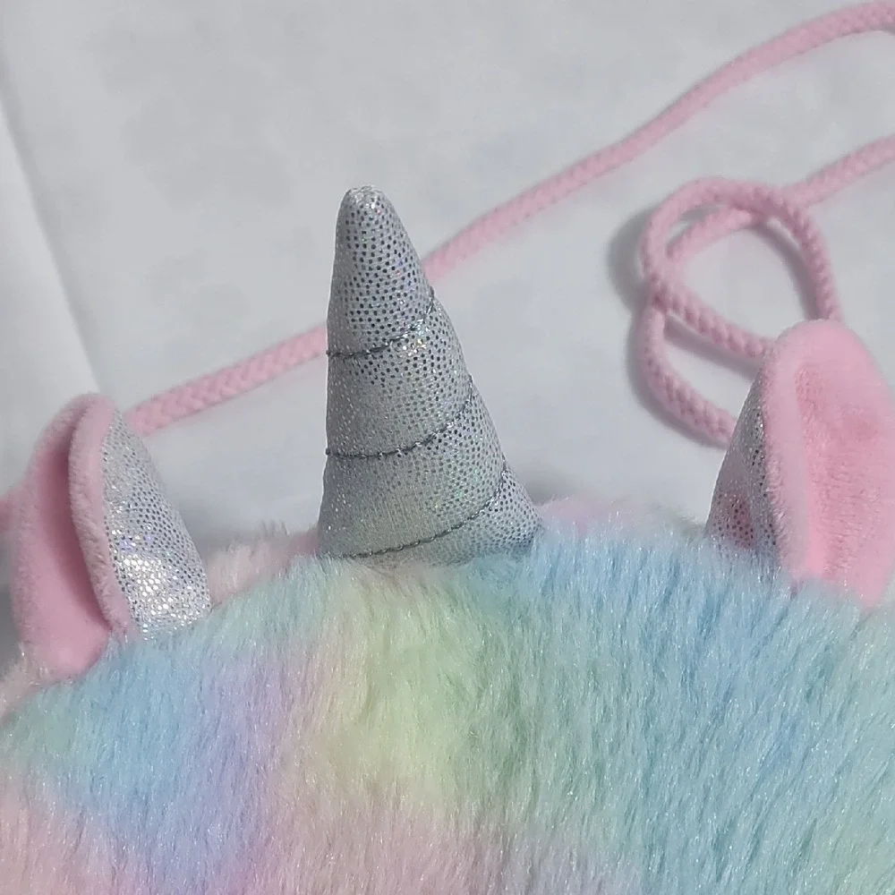Pastel Unicorn‎ Plush Crossbody Bag